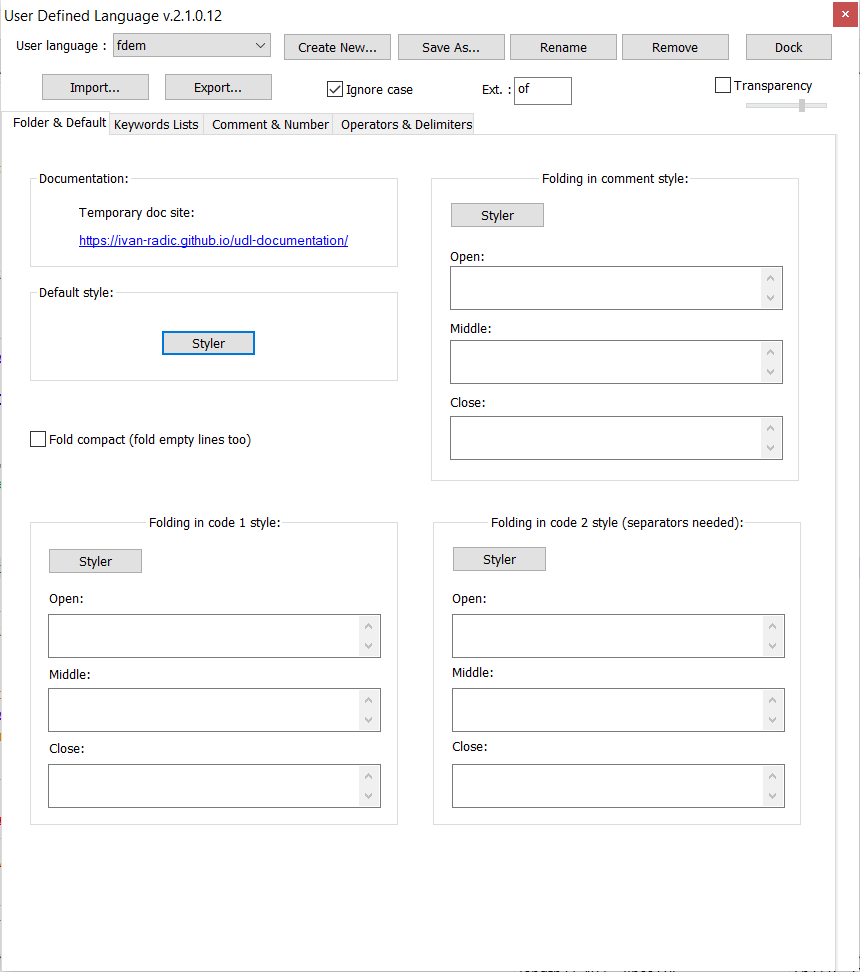 NotePad++ User Defined Language Setting and Keywords